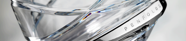 Close up of Saint-Louis x Penfolds crystal decanter series 2