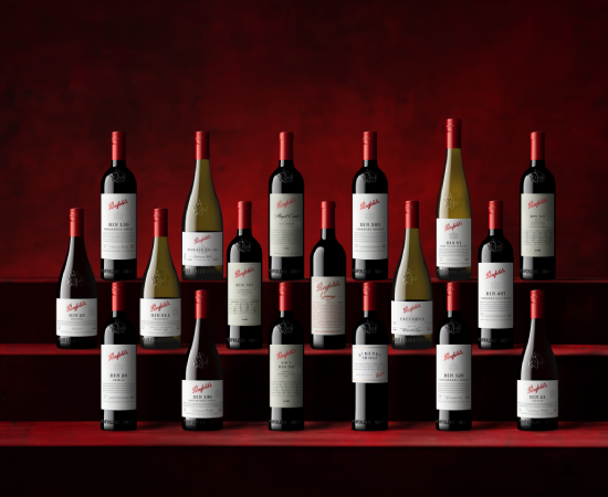Penfolds wines lined up