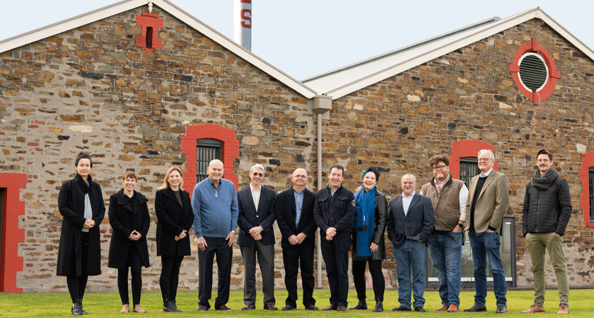 Rewards of Patience wine review panel. Andrew Caillard MW, Fongyee Walker MW, James Halliday AM, Dr Neil Beckett, Nick Ryan, Josh Raynolds and Peter Gago.