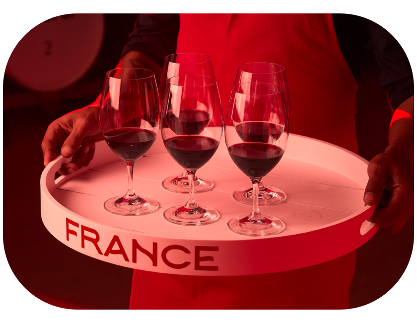 French Collection wines on tray