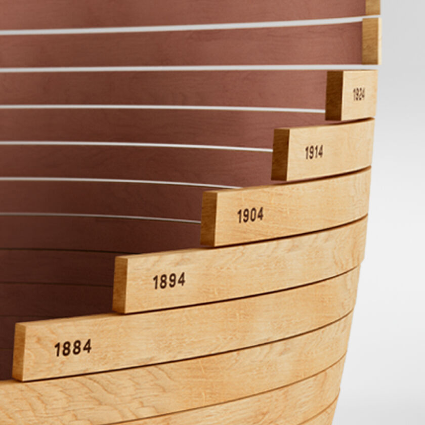 Spiral Wooden Panels Close Up