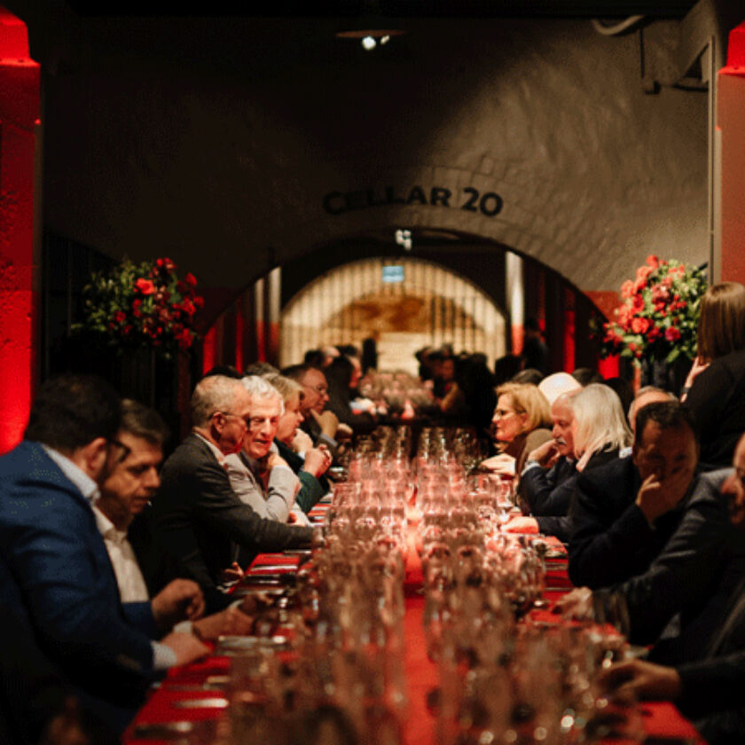 Guest enjoying a sit-down event in the tunnels of Magill Estate