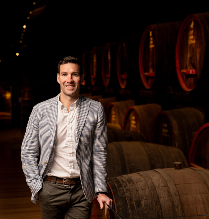 Henry Slattery, Penfolds Winemaker in the underground tunnels of Magill Estate